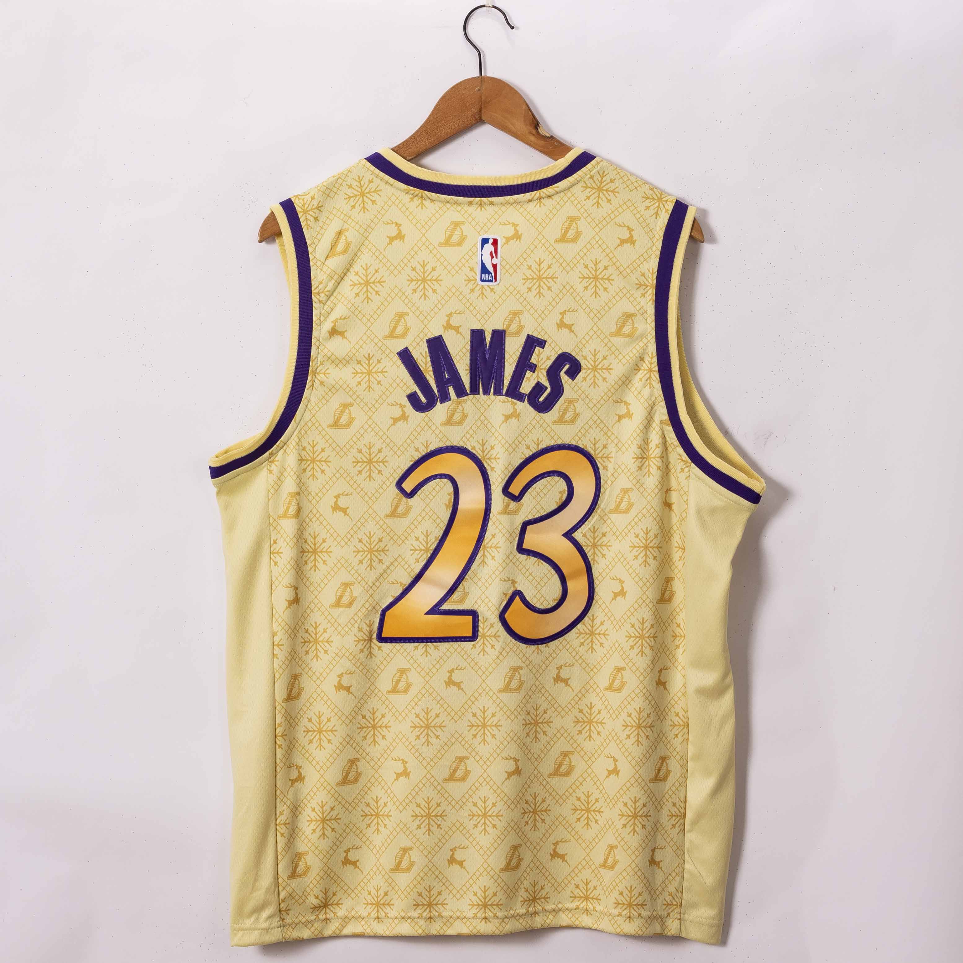 Men Los Angeles Lakers 23 James Yellow 2021 Nike Game NBA Jersey